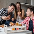 thumbnail image 5 of Beer Flight Board Holds 4 Glass White Wood Shot Glass Holder Rack Rectangle Beer Sampler Tray Flight Paddle Shot Glass Serving Tray for Beer Tasting Bar Home Parties (Slot: 2.2inch) White Wood, 5 of 7
