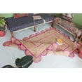 thumbnail image 6 of Area Rug Natural Jute Hand Braided Rug Pink Scalloped Runner, 6 of 8