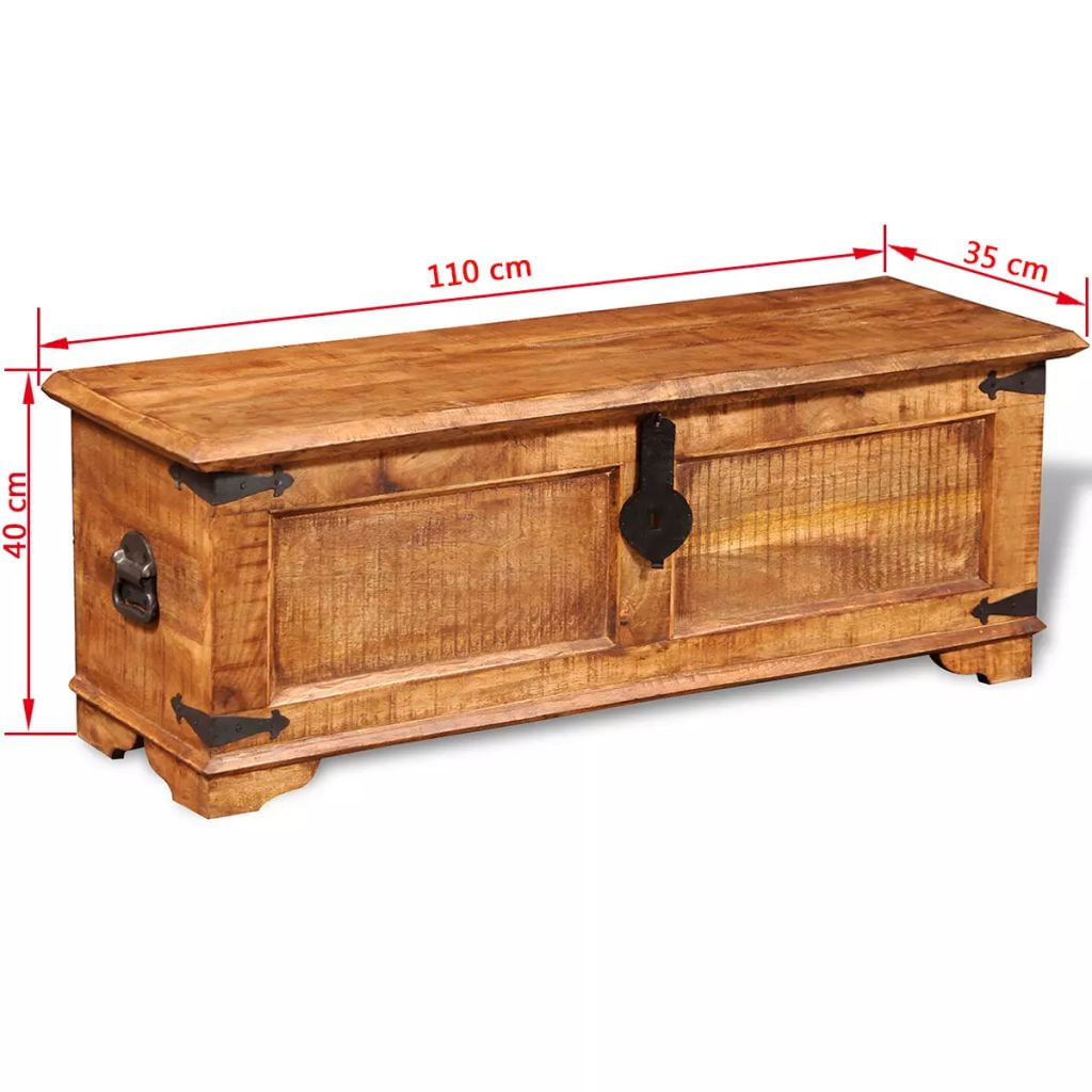 Kepooman Rustic Solid Mango Wood Storage Chest for Living Room, Brown Kepooman Rustic Solid Mango Wood Storage Chest for Living Room, Brown