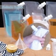 thumbnail image 4 of 100 bolsas desechables de plástico para bebidas de 500 ml, bolsas dispensadoras con boquillas y embudos independientes, bolsas de vino transparentes, bolsas de embalaje de bebidas admite serigrafía, 4 of 6