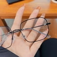 thumbnail image 2 of Lightweight Geometric Reading Glasses for Women, Thin Metal Frame Anti Blue Light Eyeglasses for Daily Use, 2 of 4