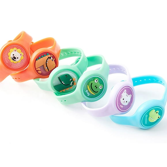 Reloj De Pulsera Repelente, Pulsera Repelente Patrón Animal Hermoso Color 8 Piezas Iluminación Fresca Impermeable Para Niños Para Uso Al Aire Libre