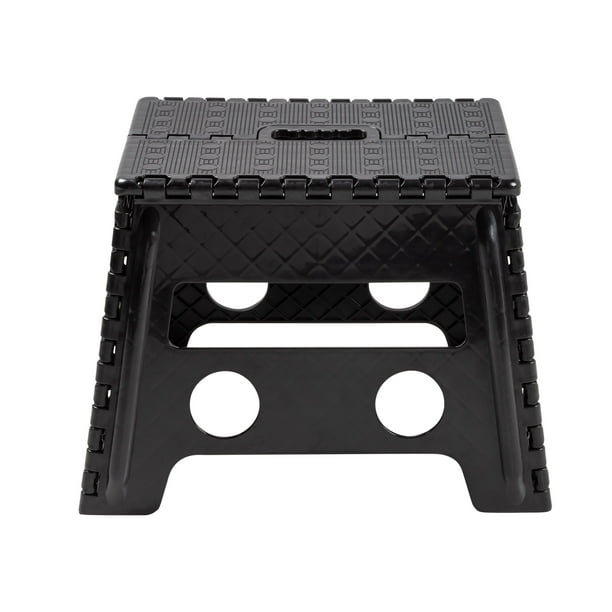Mainstays One Step Folding Step Stool, Black Plastic - Walmart