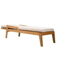 thumbnail image 3 of Safavieh Caledonia Brazilian Teak Wood Chaise Lounge in Natural / White, 3 of 15