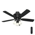 thumbnail image 5 of Hunter 54 inch Indoor Ceiling Fan with LED Lights and Remote Control - Standard Mount Black Ceiling Fan, 5 Blades, For Bedroom, Living Room, or Kitchen, Quiet - Promenade 59545, Gloss Black, 5 of 18