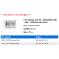 thumbnail image 2 of Fuel Injector Seal Kit - Compatible with 1996 - 2005 Chevy Astro 1997 1998 1999 2000 2001 2002 2003 2004, 2 of 2