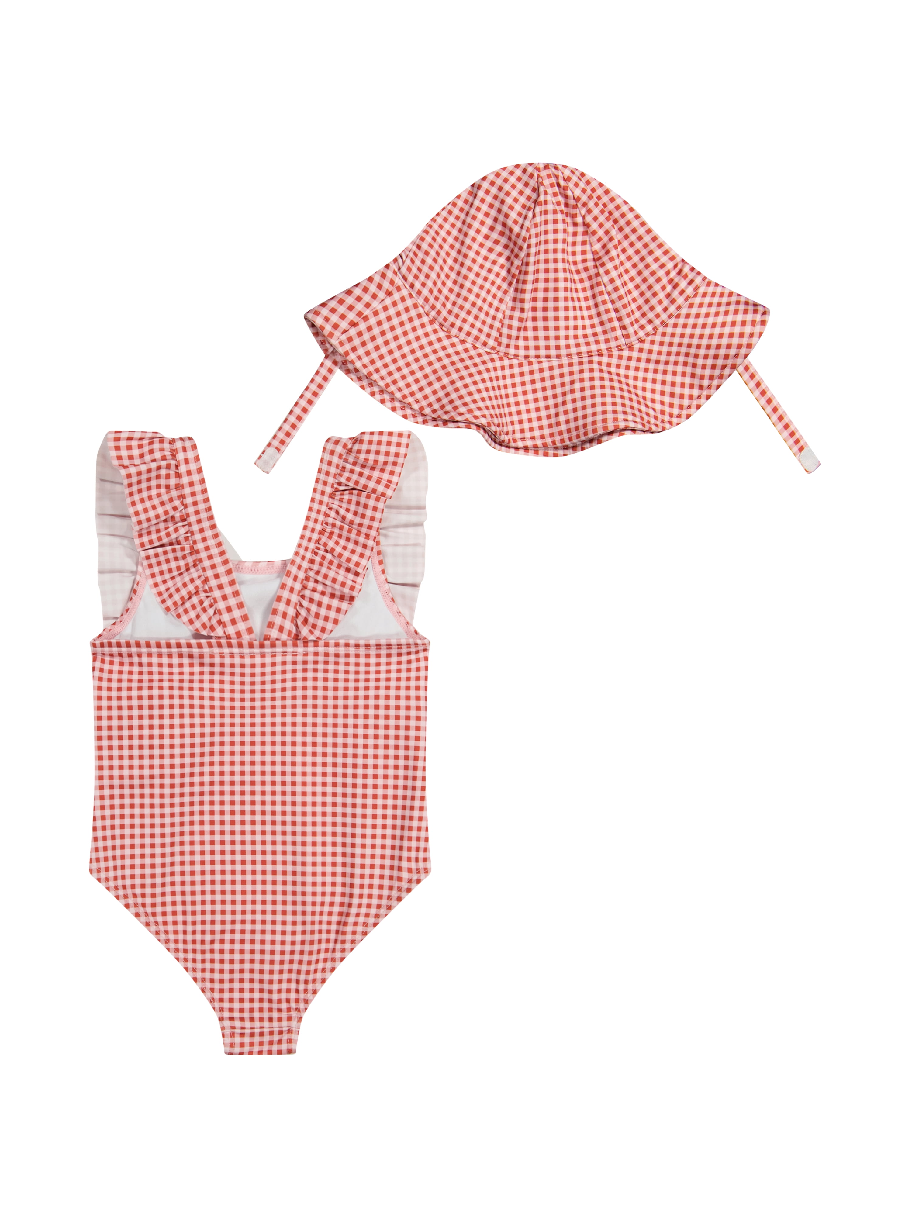 Character Toddler Girl One-Piece Swimsuit with Hat, Sizes 12M- 5T