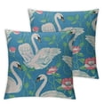 thumbnail image 2 of Nawypu Throw Pillow Cover Swan 2pcs Square Sofa Pillow Case Decorative Elegant Beautiful Wild Swan Pattern Cushion Covers for Home Couch Bed Decor, 2 of 6