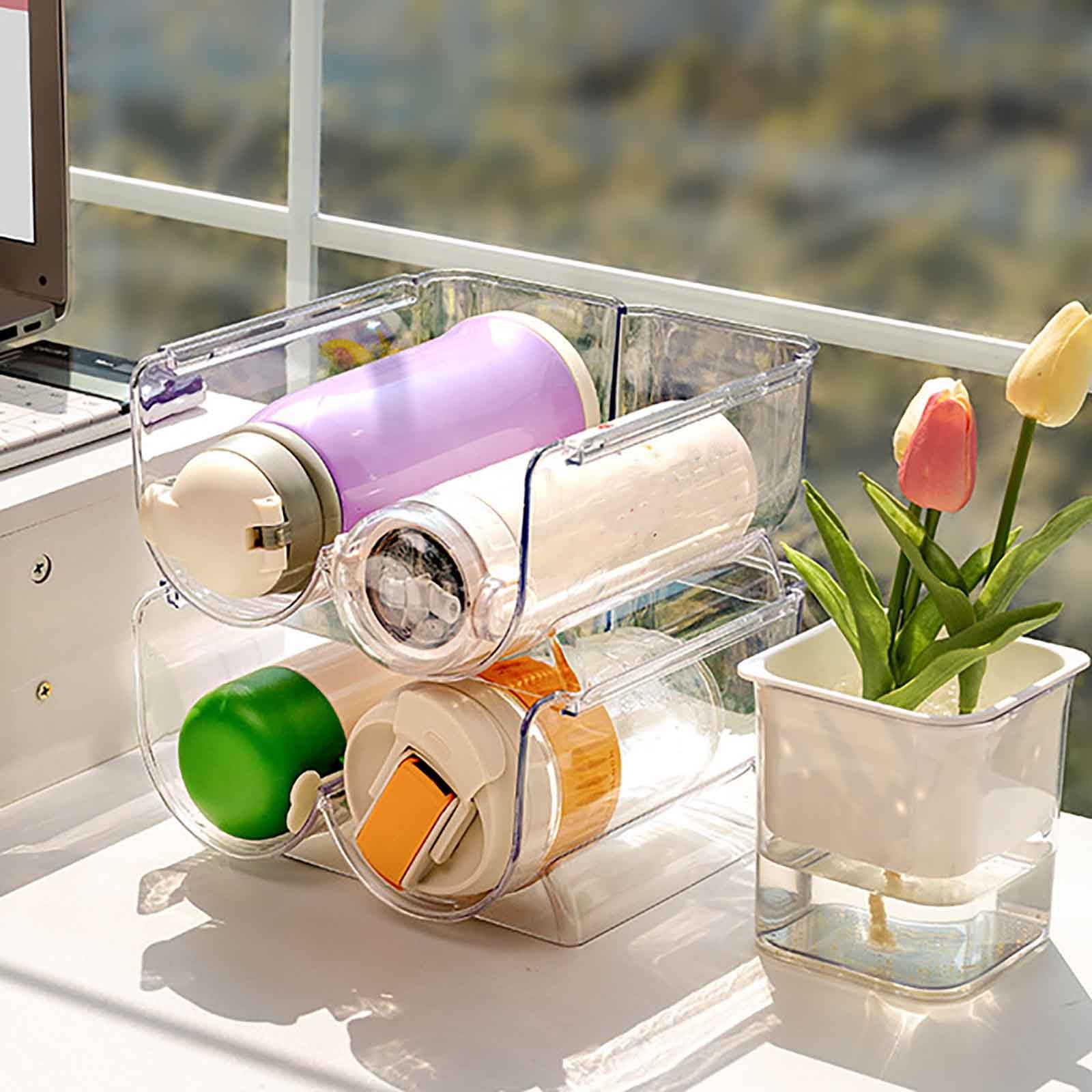 Support De Rangement 4 Niveaux Pour Bouteilles Et Tasses - Organisateur Cuisine Antidérouille, Design Compact