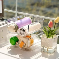 Multi-layer Cup Rack, Stackable Transparent Tabletop Organizer with Slip-resistant Strips for Insulated Cups & Mugs, Space-saving Storage Solution for Kitchen Countertops & Office Desks