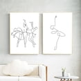 thumbnail image 2 of Impresión abstracta de bailarina, dibujo corporal de una línea, pintura en lienzo, obra de arte en blanco y negro, imagen de baile, póster, decoración de pared para habitación de niña, 2 of 5