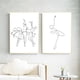 thumbnail image 2 of Impresión abstracta de bailarina, dibujo corporal de una línea, pintura en lienzo, obra de arte en blanco y negro, imagen de baile, póster, decoración de pared para habitación de niña, 2 of 5
