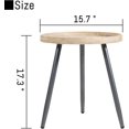 2 Pcs Round Side End Table, Nightstand Tables, Log Desktop, Wooden Tray