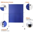 thumbnail image 3 of XIWODE Blue Rectangular Cork Felt Bulletin Board, 60 '' x 48 '' Large Reversible Notice Board, Aluminum Frame Double-Sided Foldable, Movable Freestanding Screens Partition for Presentation and Display, 3 of 7