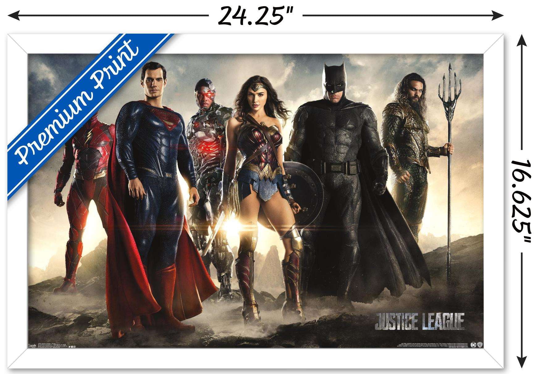 DC Comics Movie - Justice League - Group Wall Poster, 14.725" x 22.375", Framed