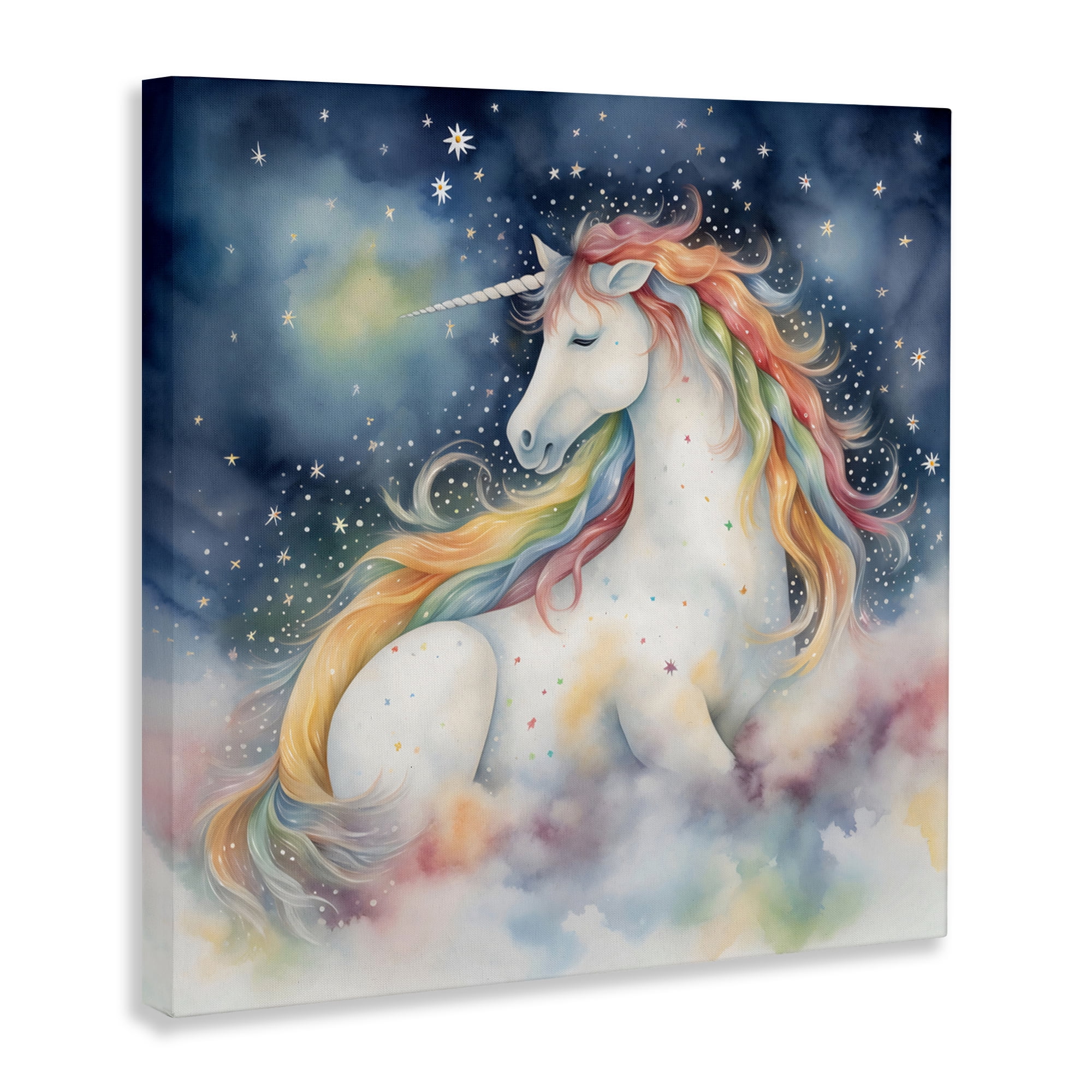 Stupell Industries Unicorn Floating on the Clouds Canvas Wall Art, design by Creative Studio