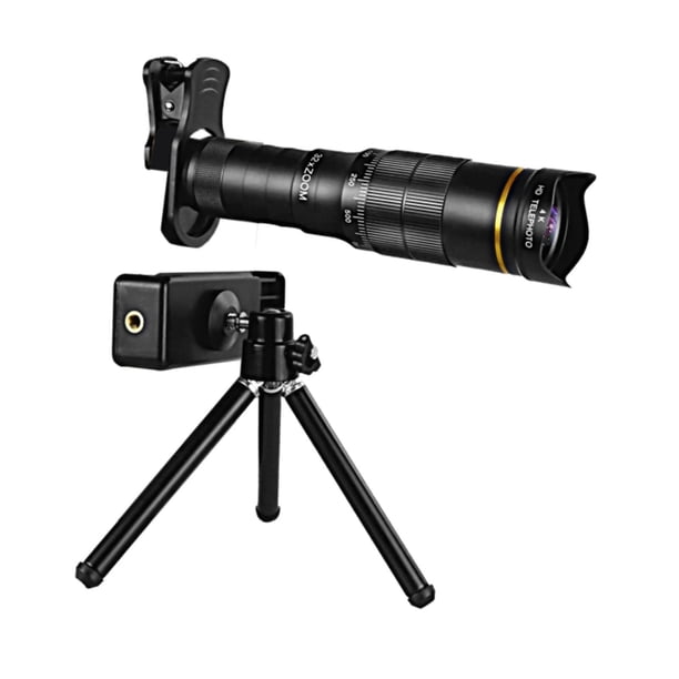 Teleobjetivo monocular para teléfono, práctico con clip para teléfono, portátil, 32x, enfoque largo, para senderismo y viajes