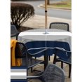 thumbnail image 6 of Square Outdoor Tablecloth with Umbrella Hole Navy Blue Grey Stripe Outside Table Cloth Waterproof Patio Table Cover Modern Art Horizontal Striped Zipper Tablecloths for Picnic Camping 60x60 Inch, 6 of 8