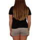 thumbnail image 3 of Reebok Tie Front Graphic playera para mujer, color negro, grande, 3 of 4