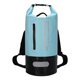 thumbnail image 2 of Bolsa seca de 10 l, cómoda, resistente, con compartimento transparente, mochila flotante, impermeable, para acampar, pescar, hacer senderismo, rafting Azul claro, 2 of 8