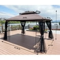 thumbnail image 5 of Hassch 13x10" Pop Up Gazebos, Canopy Tent With Ventilated Double Roof, Mosquito Net, for Patio, Backyard, Garden, Camping Area, Brown Top, 5 of 10