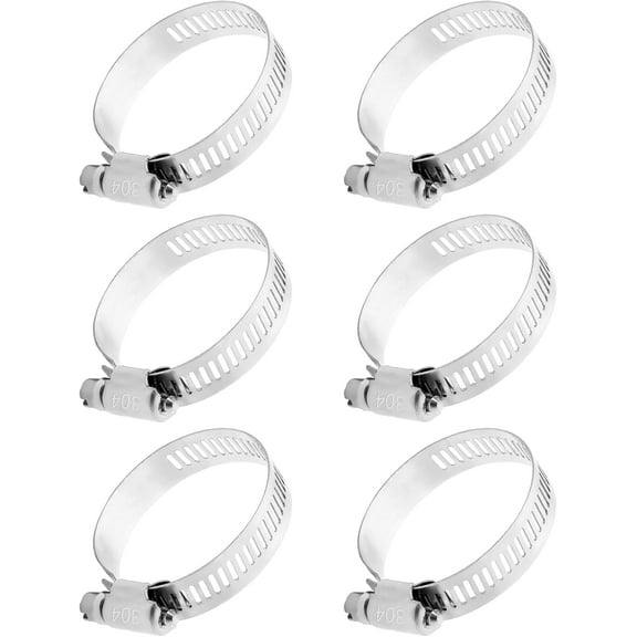 6 Pieces 3 Inch Stainless Steel Hose Clamps, Adjustable Worm Gear Drive Hose Clamps Air Ducting Clamps Fuel Line Clamps Pipe Clamps for Dryer Vent Hose (Adjustable 72-95mm)