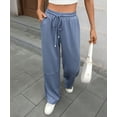 thumbnail image 3 of NJWS Womens High Waisted Drawstring Sweatpants Wide Leg Baggy Lounge Jogger Pants with Pockets, 3 of 9