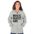 thumbnail image 4 of Worlds Okayest Aunt Niece Nephew Cute Womens Plus Size Graphic Zipper Hoodie Brisco Brands 5X, 4 of 5