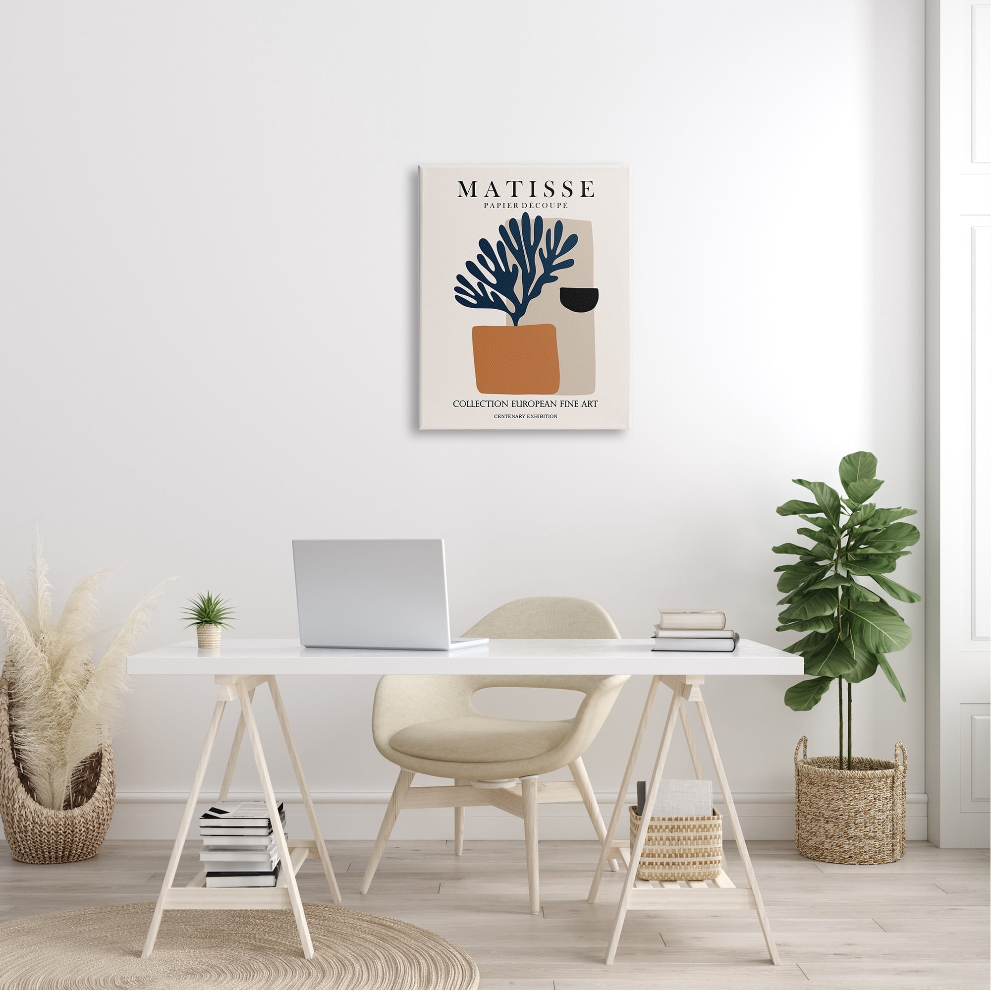 Stupell Industries Geometric Shapes Floral Botanicals Neutral Matisse Design Canvas Wall Art, 24 x 30, Design by Ros Ruseva