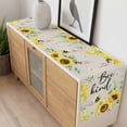 thumbnail image 4 of Sunflower Floral Table Runner 70 Inches Long Farmhouse Dress Scarves, Farmhouse Pastoral Daisy Bees Beige Burlap Dining Tablerunner for Coffee Table/Kitchen Island/Party Décor, 13" x 70", 4 of 8