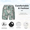 thumbnail image 6 of Picia Hand Drawn Chickens pattern Mens Swim Trunks with Compression Liner Stretch Beach Shorts Quick Dry with Zipper Pockets No-Chafing Board Shorts-Large, 6 of 9