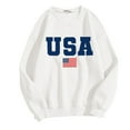 thumbnail image 4 of Womens Oversized USA Sweatshirts American Flag Crewneck Long Sleeve Tops 4th of July Casual Loose Pullover Sweater Shirts, 4 of 6