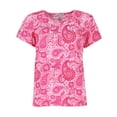 thumbnail image 3 of Miss Lillian  Paisley Henley Short Sleeve and Shorts Set (Women), 3 of 7