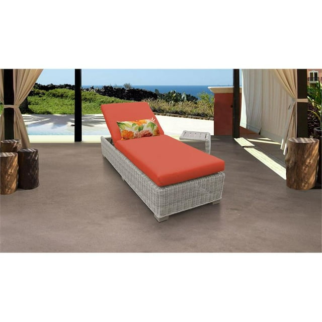Coast Chaise Longue en Osier pour Patio avec Table d'Appoint