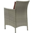 thumbnail image 3 of Side Dining Chair Armchair, Set of 2, Rattan, Wicker, Dark Red Brown, Modern Contemporary Urban Design, Outdoor Patio Balcony Cafe Bistro Garden Furniture Hotel Hospitality, 3 of 3