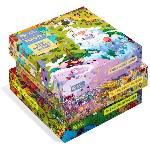 Rompecabezas Magic Puzzle Company, paquete de 3, 1000 piezas