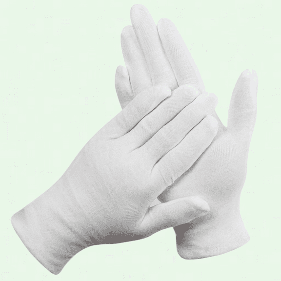 XL White Cotton Gloves - Pack of 12, Hand Spa, Jewelry Inspection, Eczema Relief
