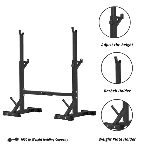 HAJEX Bench Press Stack with Squat Rack Weight Plates 170 LB and Barbell Bar