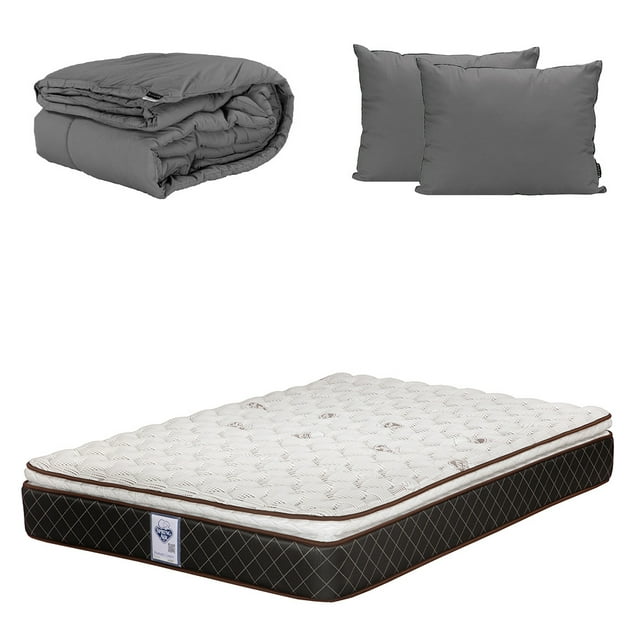 Colchón Queen Size Spring Air Minesota + Almohada 2Pack + Edredón Homy