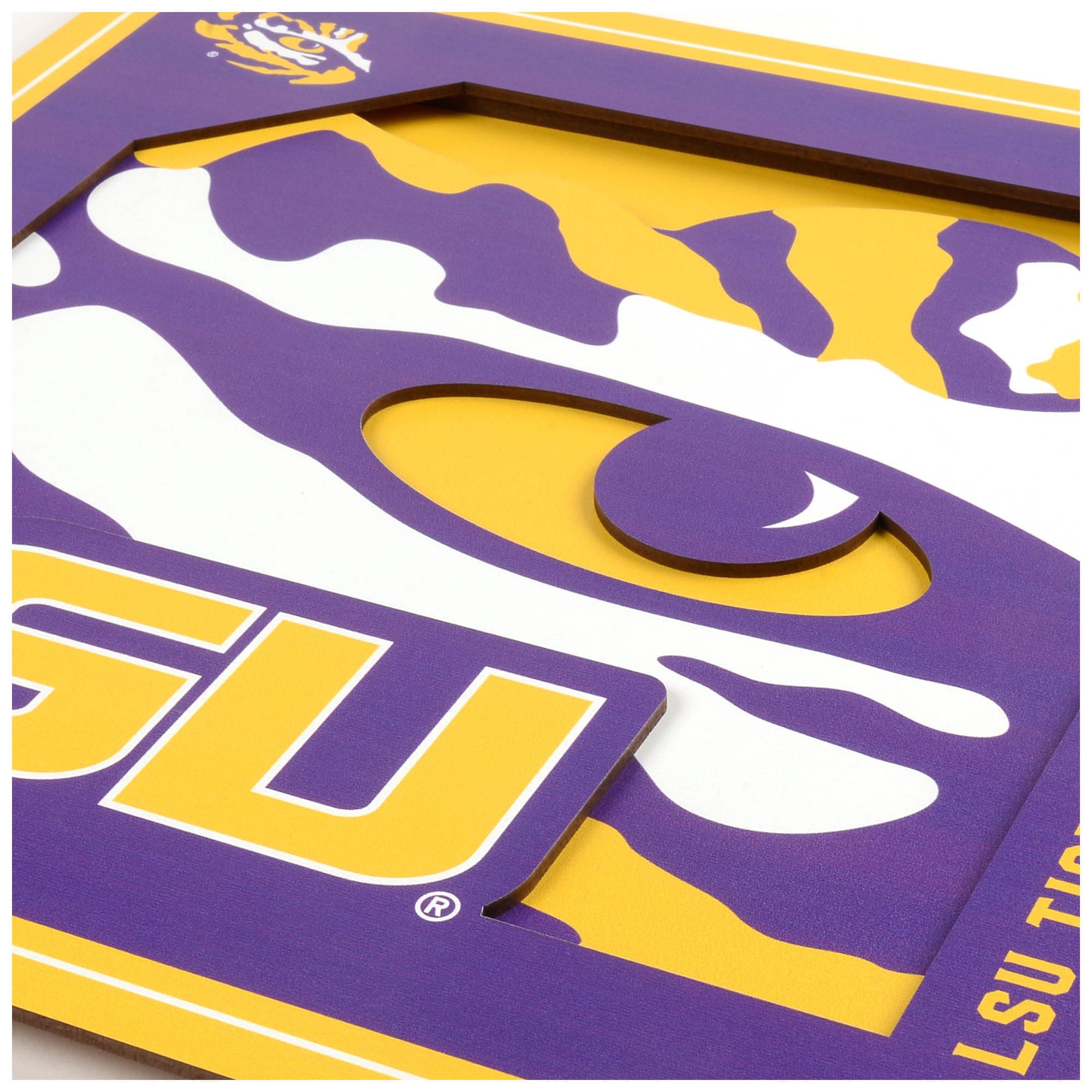 YTF NCAA LSU Tigers 3D Logo Series Wall Art 12X12