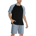 thumbnail image 2 of Men ‘s Summer Pajamas Sets Contrast Color Short Sleepwear Loungewear Pajama Set Home Clothes, 2 of 5