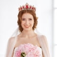 thumbnail image 4 of EeaseCA Couronne de Mariée Baroque Rétro Coiffe de Mariage Couvre-Chef Fête Accessoires pour Cheveux pour Femmes Femme (Rouge et Doré), 4 of 7