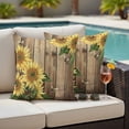 thumbnail image 5 of 2 Pack Outdoor Waterproof Throw Pillow Covers,Farm Sunflower Leaves Bee Decorative Square Pillow Case Patio Pillowcases for Chair Couch Sofa 16x16in, 5 of 9