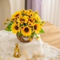 thumbnail image 5 of Bisitoy Artificial Flowers Simulation Sunflower Bonsai with Vase Small Fake Flower Figurine for Table Centerpiece Home Office Living Table and Farmhouse Decor (Yellow), 5 of 6
