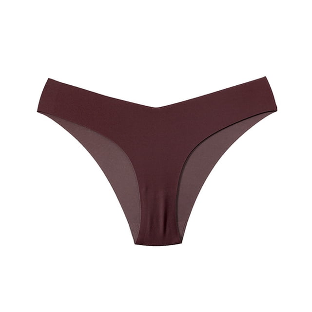 Gibobby Calzones para mujer sexy Bragas de seda helada sin para mujer, ropa interior triangular de talla grande, bragas deportivas transpirables para Yoga(De bronce,G)