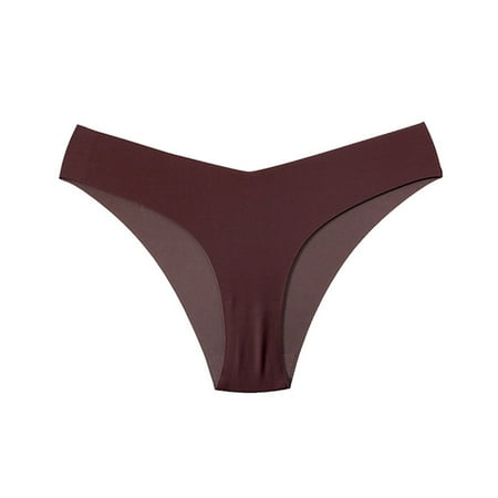 BYHONG Women s Seamless Ice Silk Panties Low Rise Plus Size Triangle Underwear Breathable Yoga Sports Panties Women s Panties Bronze S
