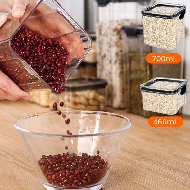 MTFun Airtight Food Storage Container with Lids Clear Plastic Dry Food