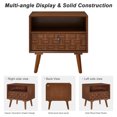 thumbnail image 6 of iooHug Farmhouse Wood Nightstand 1 Drawer Open Storage Side Table with Solid Wood Legs for Bedroom Living Room Adults Small Spaces(Walnut), 6 of 7