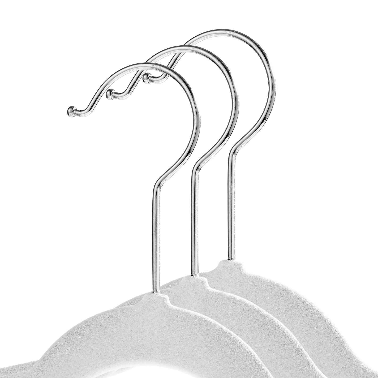 Casafield 100 Velvet Suit Hangers, Ivory - Space Saving, Non-Slip & Swivel Hook