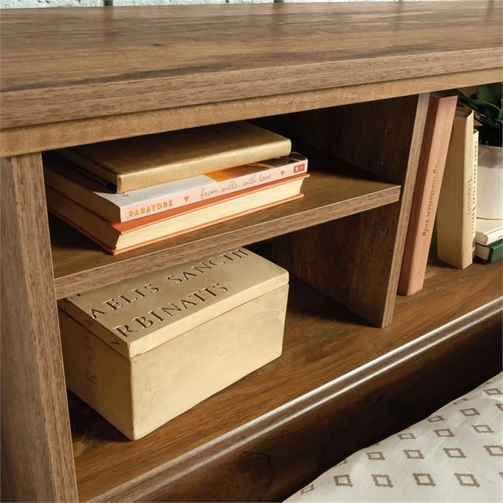 Pemberly Row Engineered Wood Full-Queen Bookcase Headboard in Natural